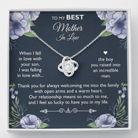 Load image into Gallery viewer, To My Mother-in-law Gifts, I Feel So Lucky, Love Knot Necklace For Women, Birthday Mothers Day Present From Daughter-in-law Son-in-law
