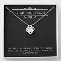 Load image into Gallery viewer, To My Bonus Mom Gifts, More Than Just A Parent, Love Knot Necklace For Women, Birthday Mothers Day Present From Bonus Daughter
