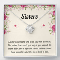 Load image into Gallery viewer, To My Sister Gifts, Someone Who Loves You From The Heart, Love Knot Necklace For Women, Birthday Present Idea From Sister Brother
