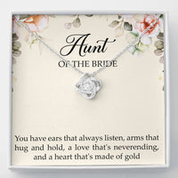 Load image into Gallery viewer, Aunt of the Bride Gifts, You Have Ears That Always Listen, Love Knot Necklace For Women, Wedding Day Thank You Ideas From Bride
