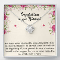 Load image into Gallery viewer, Retirement Gifts, Fruit of Your Labor, Happy Retirement Love Knot Necklace For Women, Retirement Party Favor From Friends Coworkers
