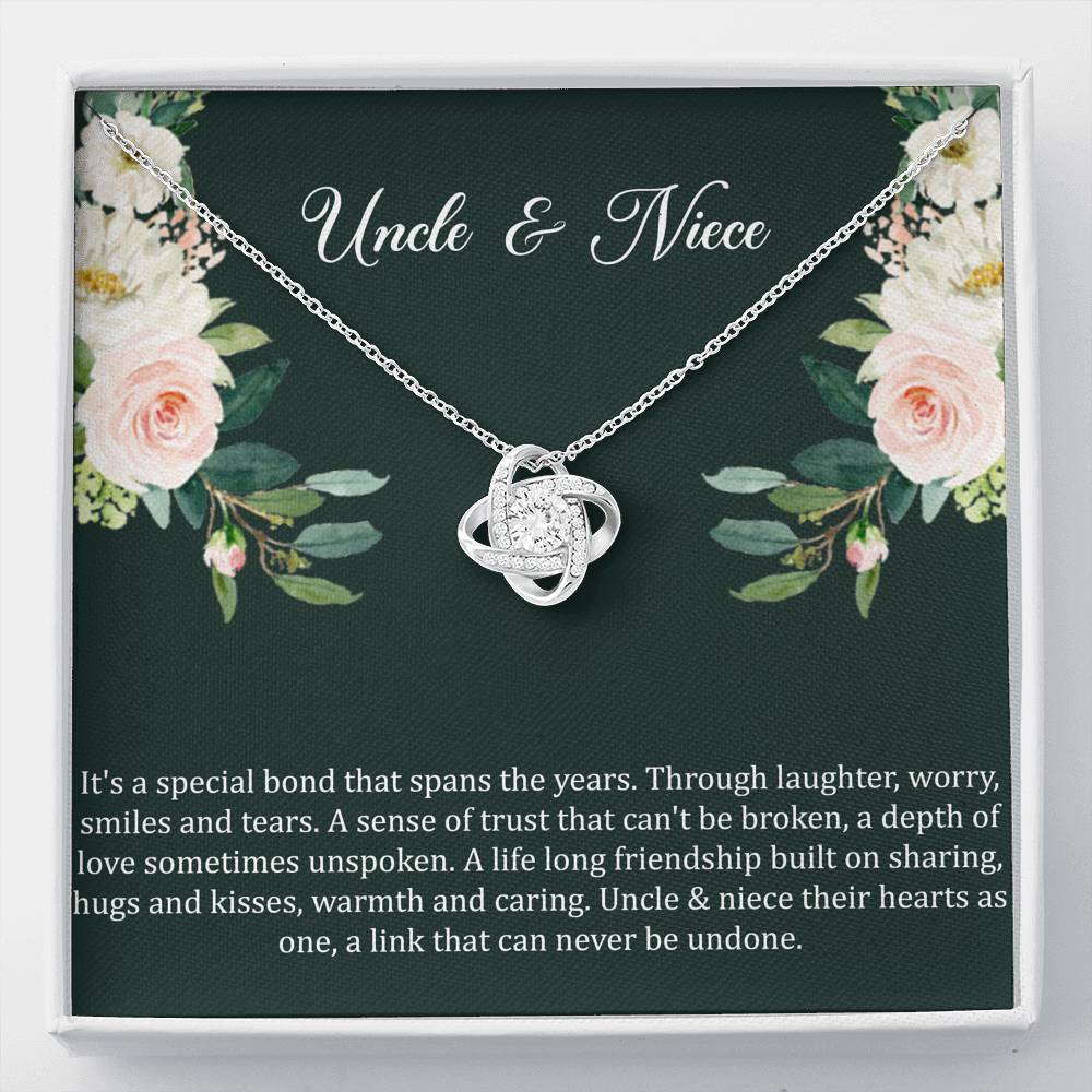 To My Niece Gifts, Special Bond, Love Knot Necklace For Women, Niece Birthday Present From Uncle