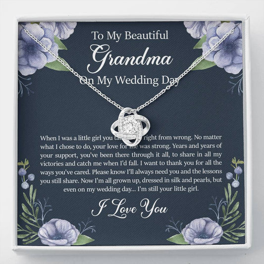 Grandmother of the Bride Gifts, When I Was A Little Girl, Love Knot Necklace For Women, Wedding Day Thank You Ideas From Bride