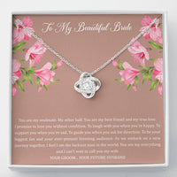 Load image into Gallery viewer, To My Bride Gifts, You Are My Soulmate My Other Half, Love Knot Necklace For Women, Wedding Day Thank You Ideas From Groom
