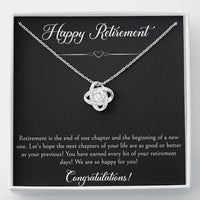 Load image into Gallery viewer, Retirement Gifts, Wishing You The Best, Happy Retirement Love Knot Necklace For Women, Retirement Party Favor From Friends Coworkers

