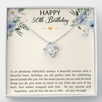 Load image into Gallery viewer, Mom Love Knot Necklace - To A Fabulous Woman | 50th Birthday Gift

