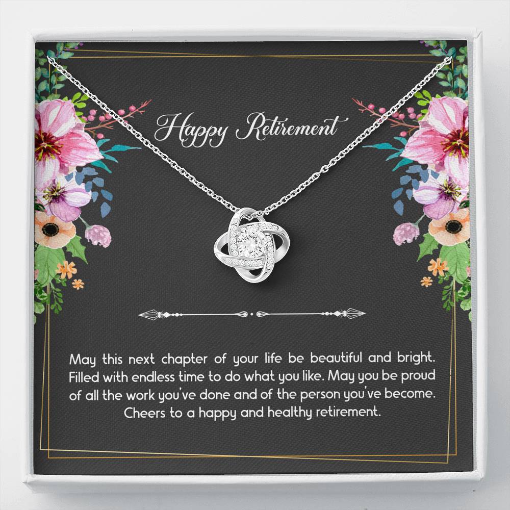 Retirement Gifts, Do What You Like, Happy Retirement Love Knot Necklace For Women, Retirement Party Favor From Friends Coworkers