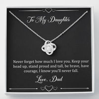 Load image into Gallery viewer, To My Daughter  Gifts, I Love You, Love Knot Necklace For Women, Birthday Present Idea From Dad
