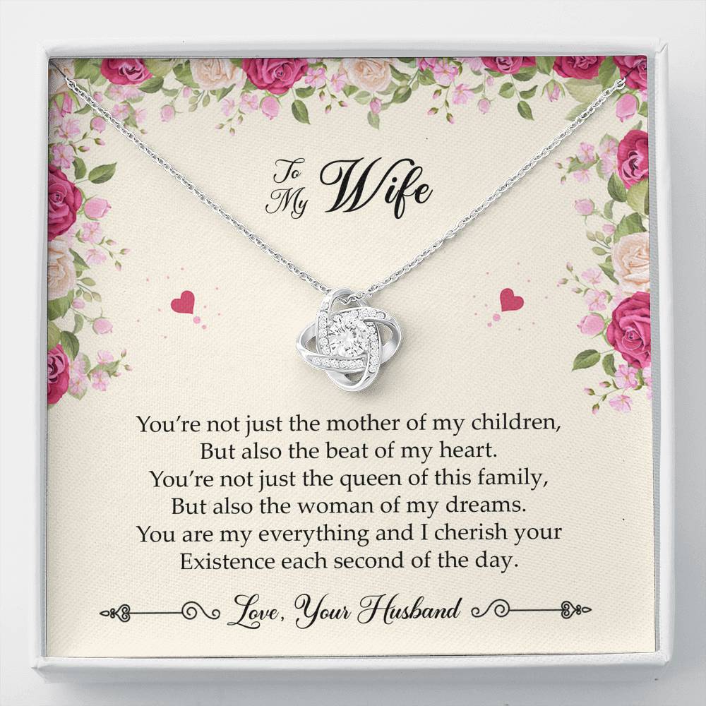 To My Wife, You Are My Everything, Love Knot Necklace For Women, Anniversary Birthday Gifts From Husband