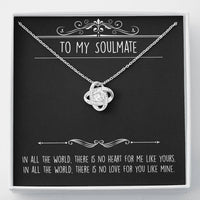 Load image into Gallery viewer, To My Soulmate, In All the World, Love Knot Necklace For Girlfriend, Anniversary Birthday Valentines Day Gifts From Boyfriend
