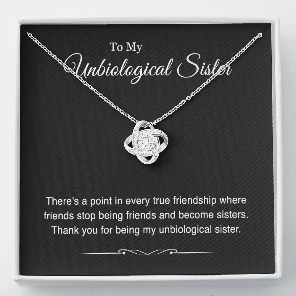 To My Unbiological Sister Gifts, Sister-In-Law Love Knot Necklace, Sister-in-law Gifts Wedding