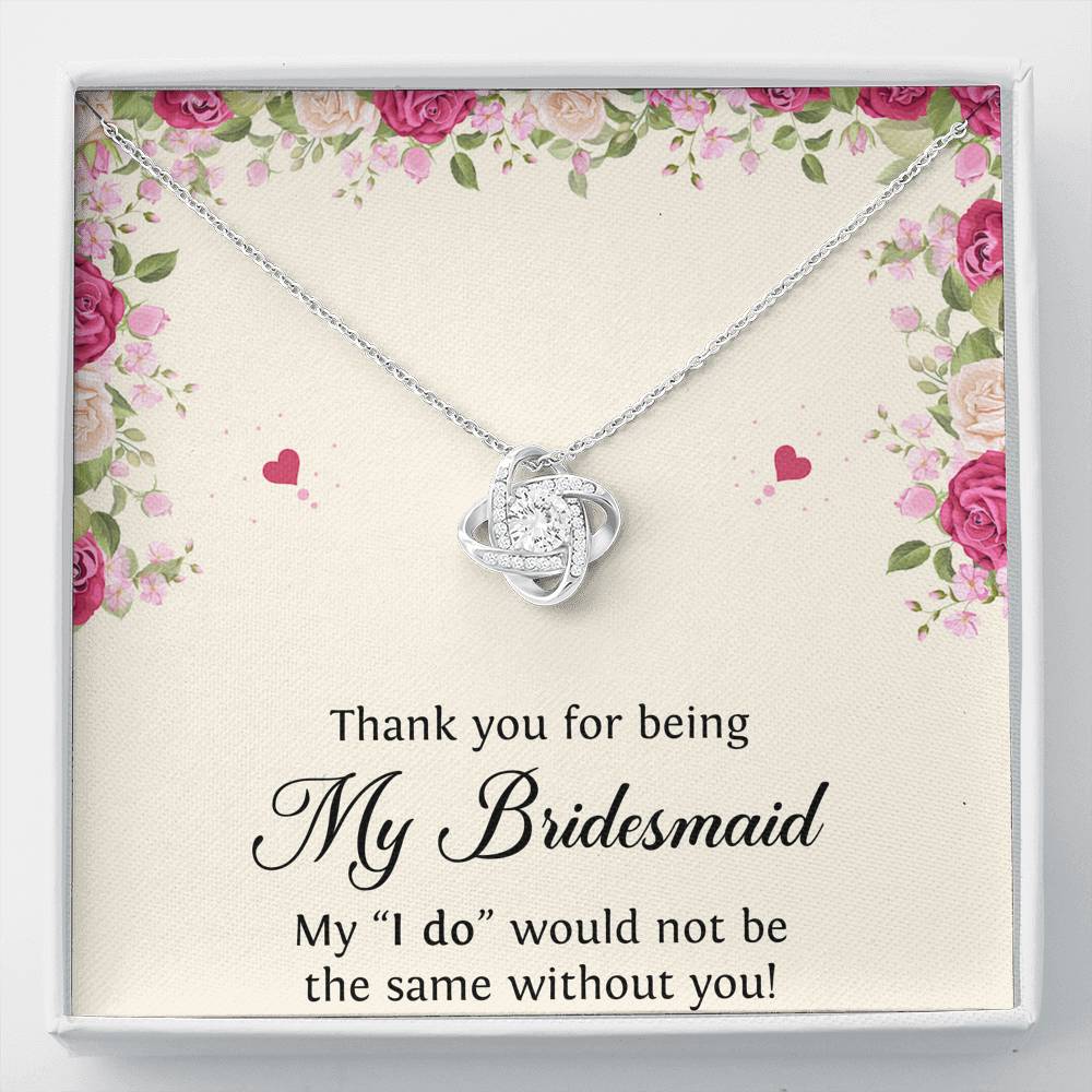 To My Bridesmaid Gifts, Thank You , Love Knot Necklace For Women, Wedding Day Thank You Ideas From Bride