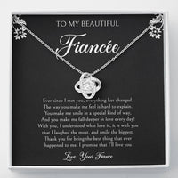 Load image into Gallery viewer, To My Fiancée, I&#39;ll Love You Forever, Love Knot Necklace For Women, Anniversary Birthday Valentines Day Gifts From Fiancé
