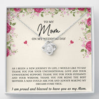 Load image into Gallery viewer, Mom of the Groom Gifts, I Am Proud And Blessed To Have You, Love Knot Necklace For Women, Wedding Day Thank You Ideas From Groom
