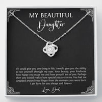 Load image into Gallery viewer, To My Daughter  Gifts, I Am Here For You, Love Knot Necklace For Women, Birthday Present Idea From Dad
