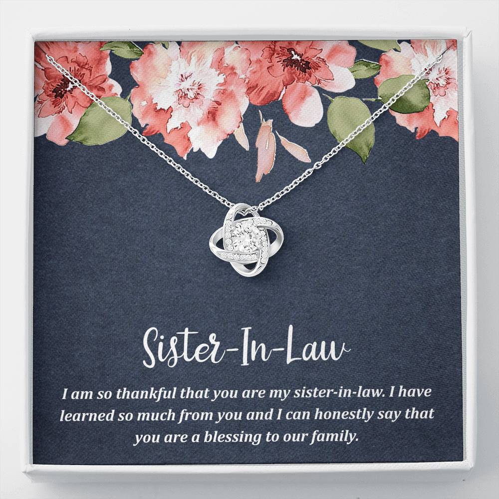 To My Sister-in-law Gifts, I Have Learned So Much from You, Love Knot Necklace For Women, Birthday Present Idea From Sister