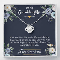 Load image into Gallery viewer, To My Granddaughter Gifts, I&#39;m Always Here For You, Love Knot Necklace For Women, Birthday Present Idea From Grandma
