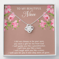 Load image into Gallery viewer, To My Niece  Gifts, You Were A Gift For Me From God, Love Knot Necklace For Women, Birthday Present Idea From Aunt
