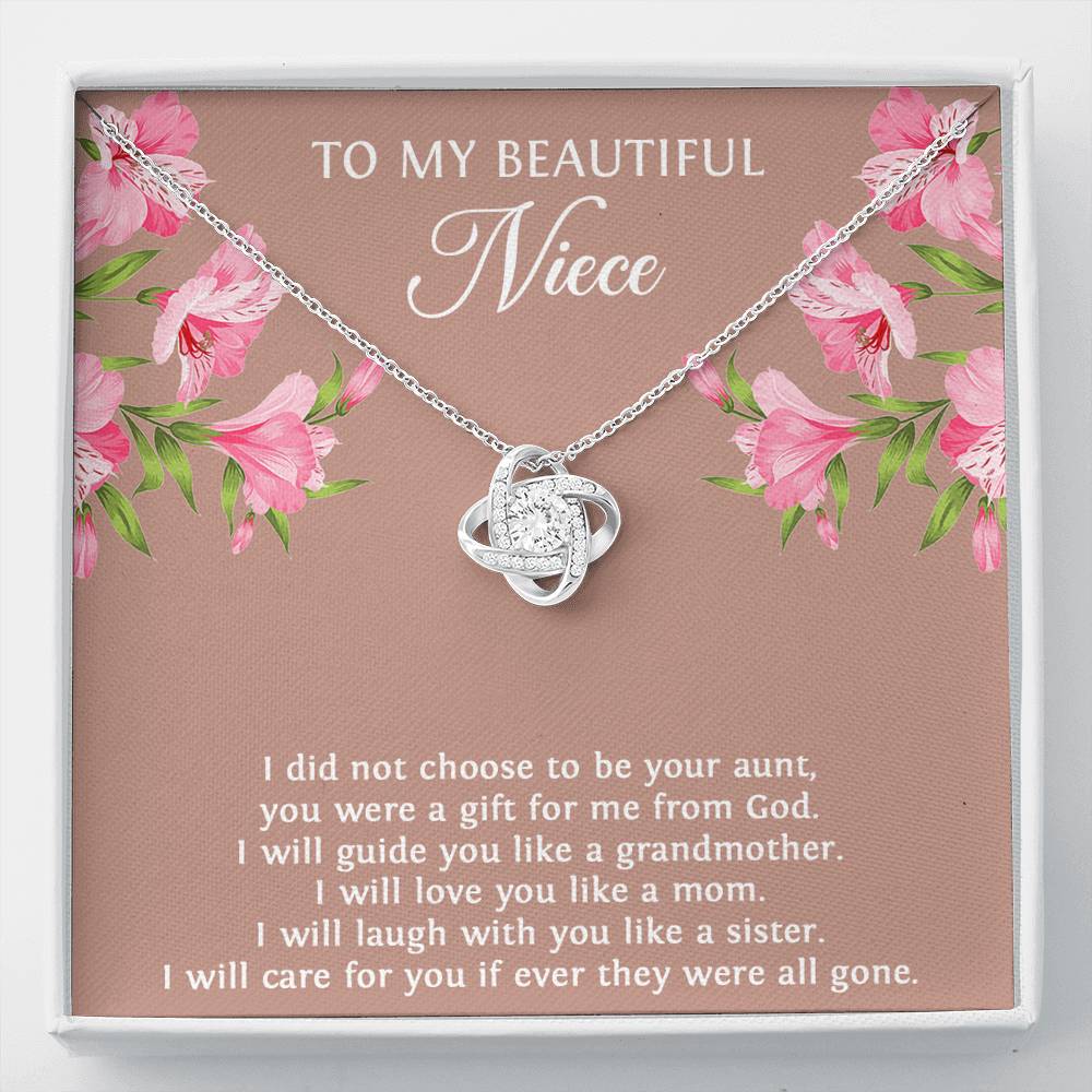 To My Niece  Gifts, You Were A Gift For Me From God, Love Knot Necklace For Women, Birthday Present Idea From Aunt