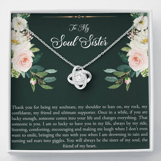To My Best Friend Gifts, To My Soul Sister, Love Knot Necklace For Women, Birthday Present Idea From Bestie