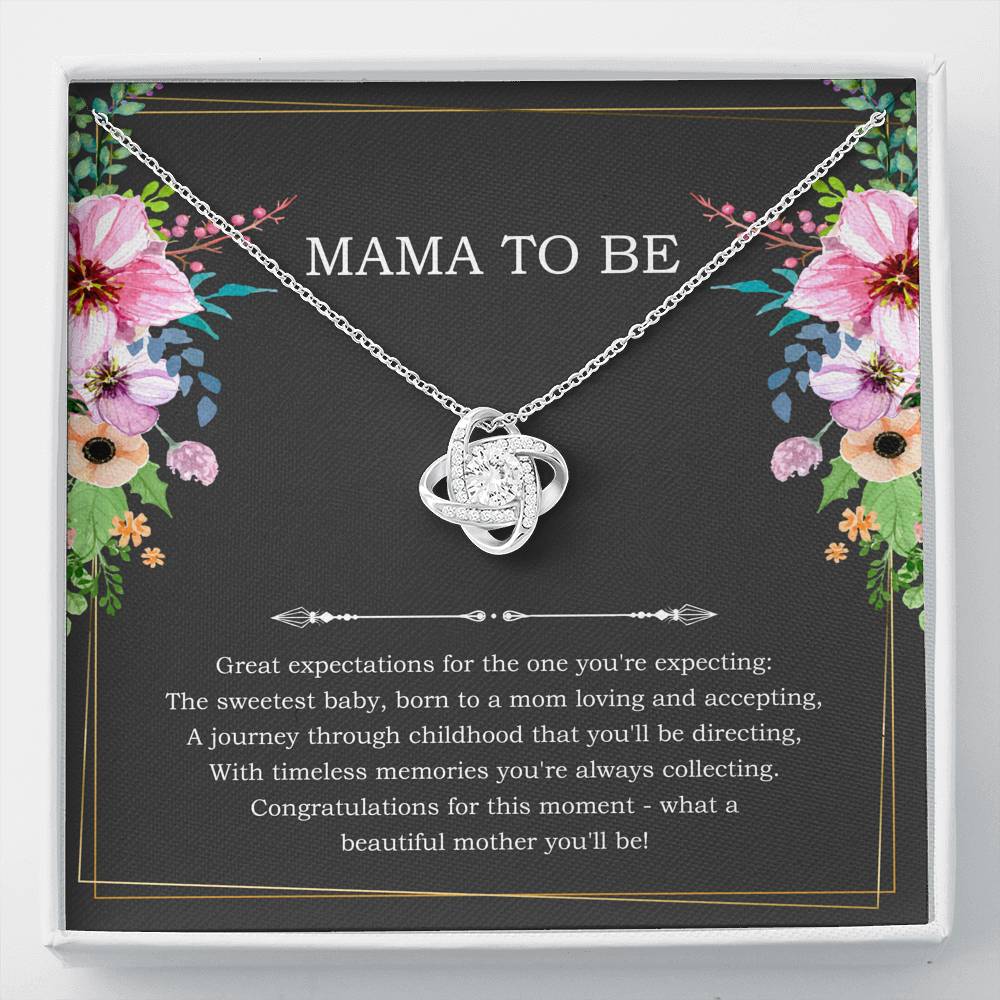Gift for Expecting Mom, Congratulations For This Moment, Mom to Be Love Knot Necklace For Women, Pregnancy Gift For New Mother