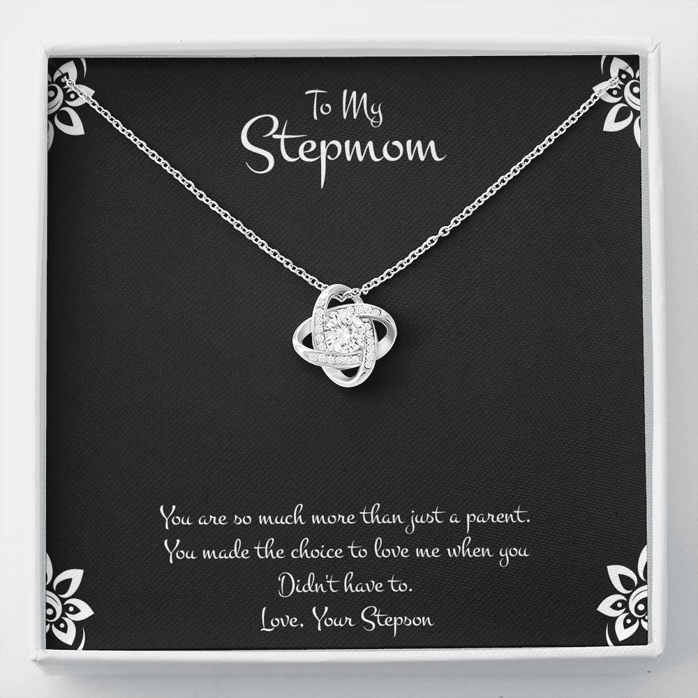 To My Stepmom Gifts, You Are More Than Just A Parent, Love Knot Necklace For Women, Birthday Mothers Day Present From Stepson