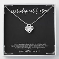 Load image into Gallery viewer, To My Unbiological Sister Gifts, Friends Who Become Family, Love Knot Necklace For Women, Birthday Present Idea From Sister-in-law
