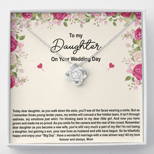 To My Bride Gifts, Enjoy Your Big Day, Love Knot Necklace For Women, Wedding Day Thank You Ideas From Mom