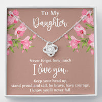 Load image into Gallery viewer, To My Daughter Gifts, Never Forget How Much I Love You, Love Knot Necklace For Women, Birthday Present Ideas From Mom Dad
