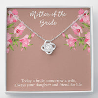 Load image into Gallery viewer, To My Mom of the Bride Gifts, Always Your Daughter, Love Knot Necklace For Women, Wedding Day Thank You Ideas From Bride
