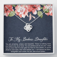 Load image into Gallery viewer, To My Badass Daughter Gifts, You Are Amazing, Love Knot Necklace For Women, Birthday Present Idea From Mom
