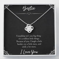Load image into Gallery viewer, To My Friend Gifts, Because Of You, Love Knot Necklace For Women, Birthday Present Idea From Bestie
