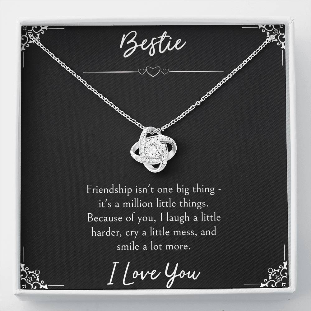 To My Friend Gifts, Because Of You, Love Knot Necklace For Women, Birthday Present Idea From Bestie
