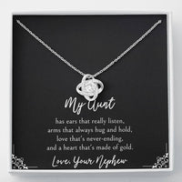 Load image into Gallery viewer, To My Aunt Gifts, Love That&#39;s Never Ending, Love Knot Necklace For Women, Birthday Present Idea From Nephew
