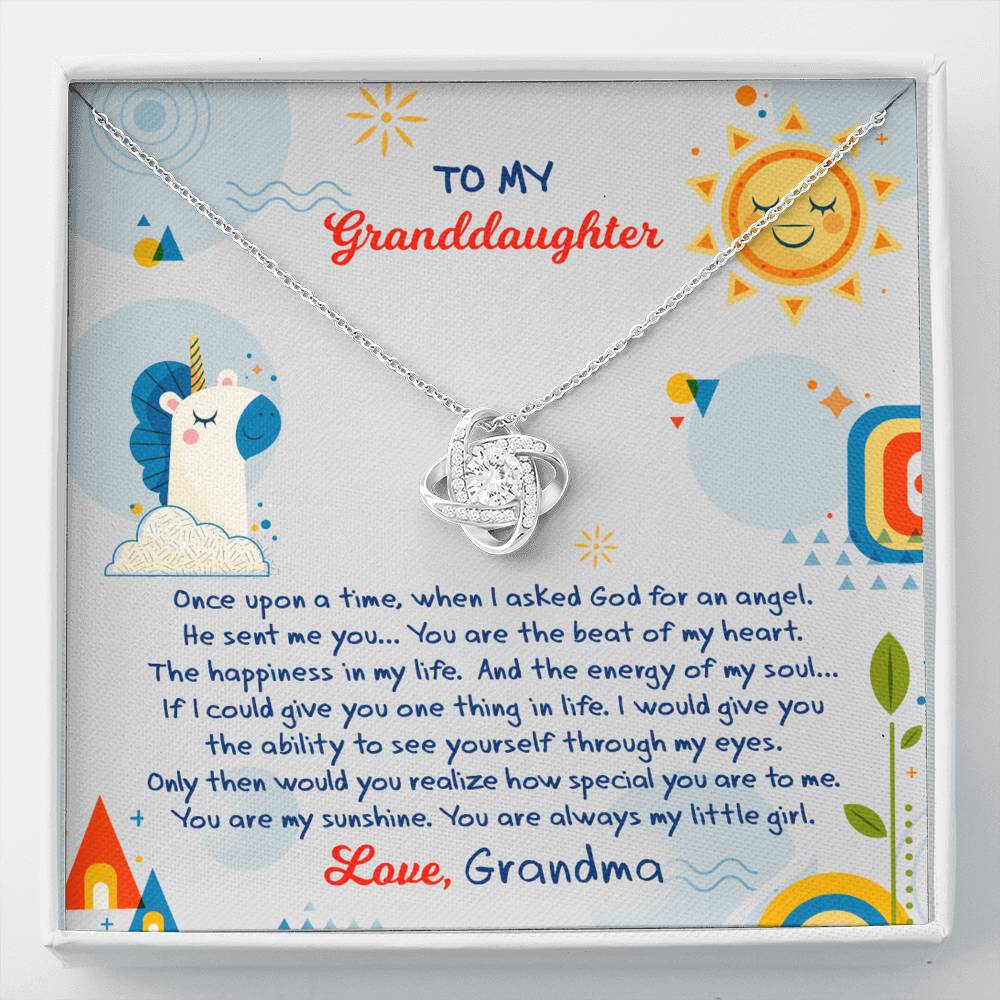 To My Granddaughter Gifts, You are always my little girl, Love Knot Necklace For Women, Present From Grandma