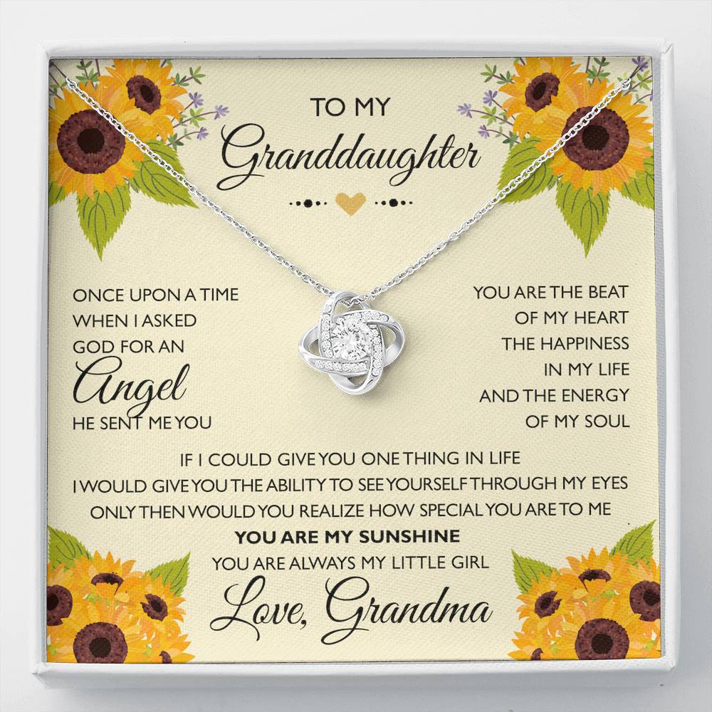 To My Granddaughter Gifts, Once Upon A Time Love Knot Necklace For Women, Present From Grandma