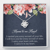 Load image into Gallery viewer, Loss of Baby Gifts, Mama to an Angel, Sympathy Love Knot Necklace For Loss of Baby, Memorial Sorry For Your Loss Present
