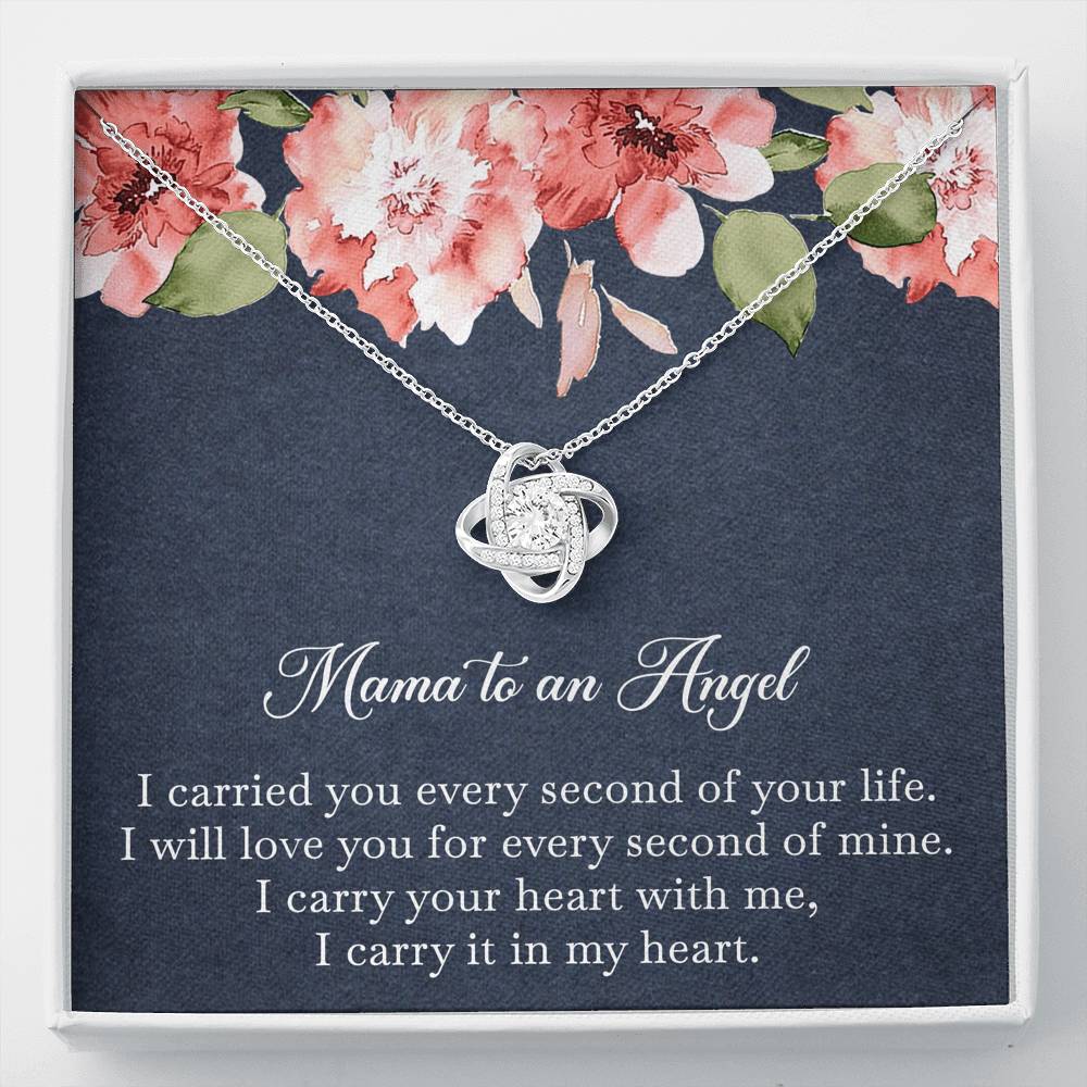 Loss of Baby Gifts, Mama to an Angel, Sympathy Love Knot Necklace For Loss of Baby, Memorial Sorry For Your Loss Present