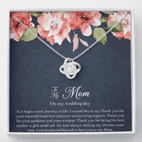 Load image into Gallery viewer, To My Mom of the Bride Gifts, I Am Proud To Have You, Love Knot Necklace For Women, Wedding Day Thank You Ideas From Bride
