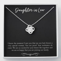 Load image into Gallery viewer, To My Daughter-in-law Gifts, I Knew The Moment I Met You, Love Knot Necklace For Women, Birthday Present Idea From Mother-in-law
