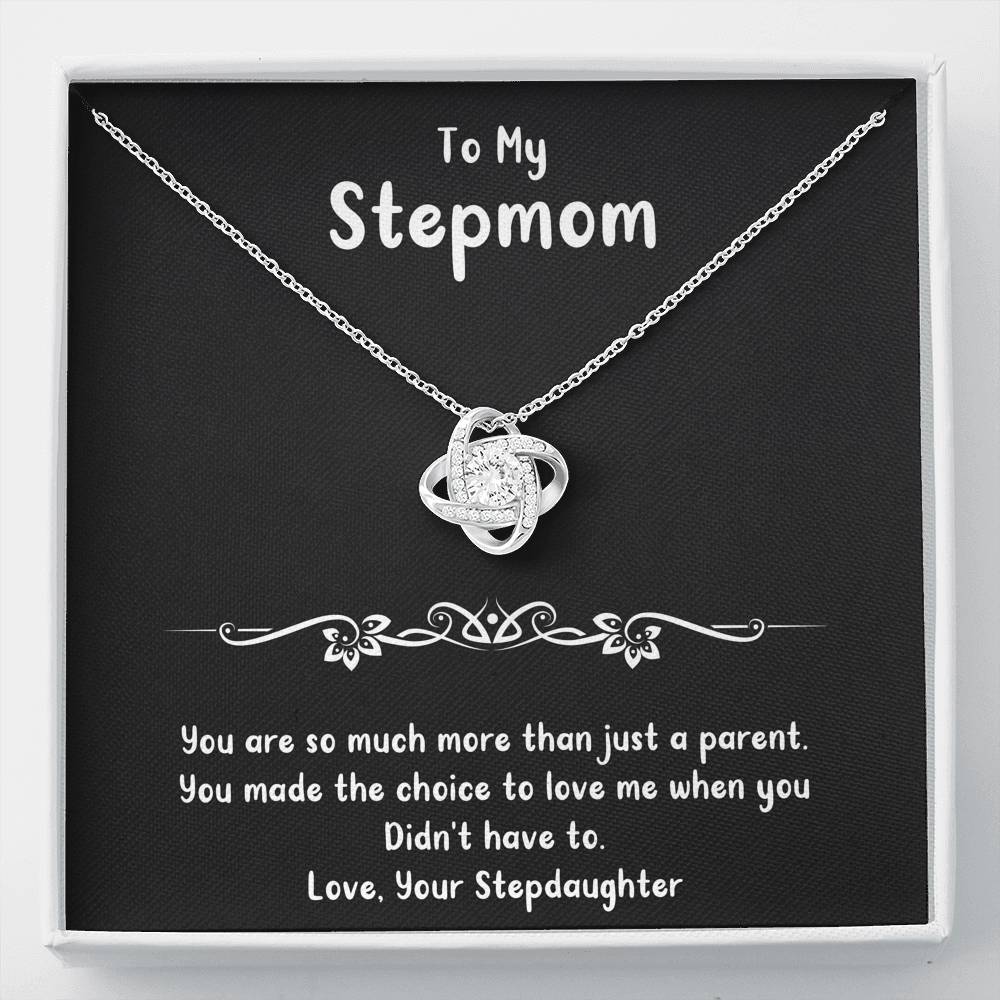 To My Stepmom Gifts, You Are More Than Just A Parent, Love Knot Necklace For Women, Birthday Mothers Day Present From Stepdaughter