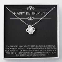 Load image into Gallery viewer, Retirement Gifts, Job Well Done, Happy Retirement Love Knot Necklace For Women, Retirement Party Favor From Friends Coworkers
