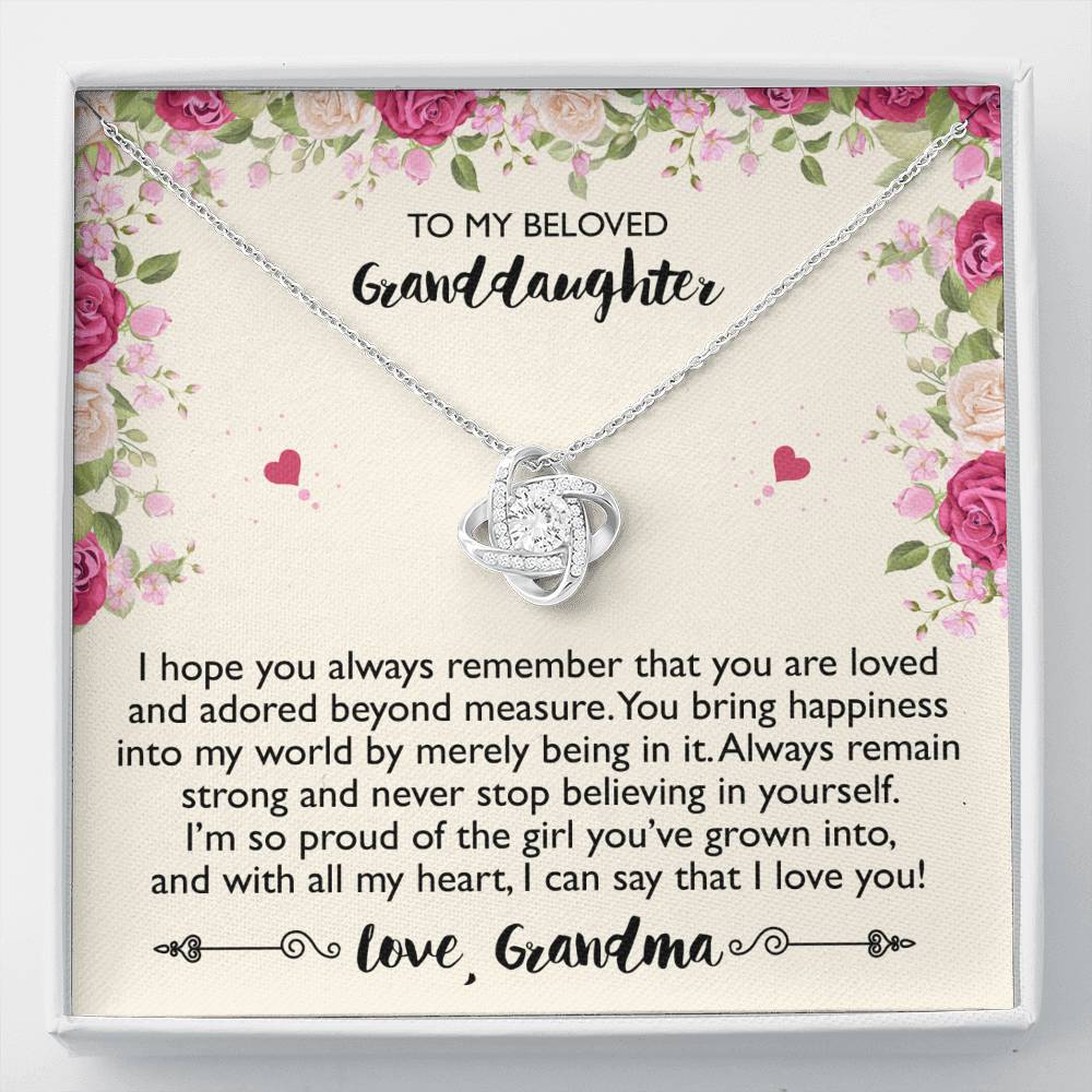 To My Granddaughter Gifts, I Hope You Always Remember That Love Knot Necklace For Women, Present From Grandma