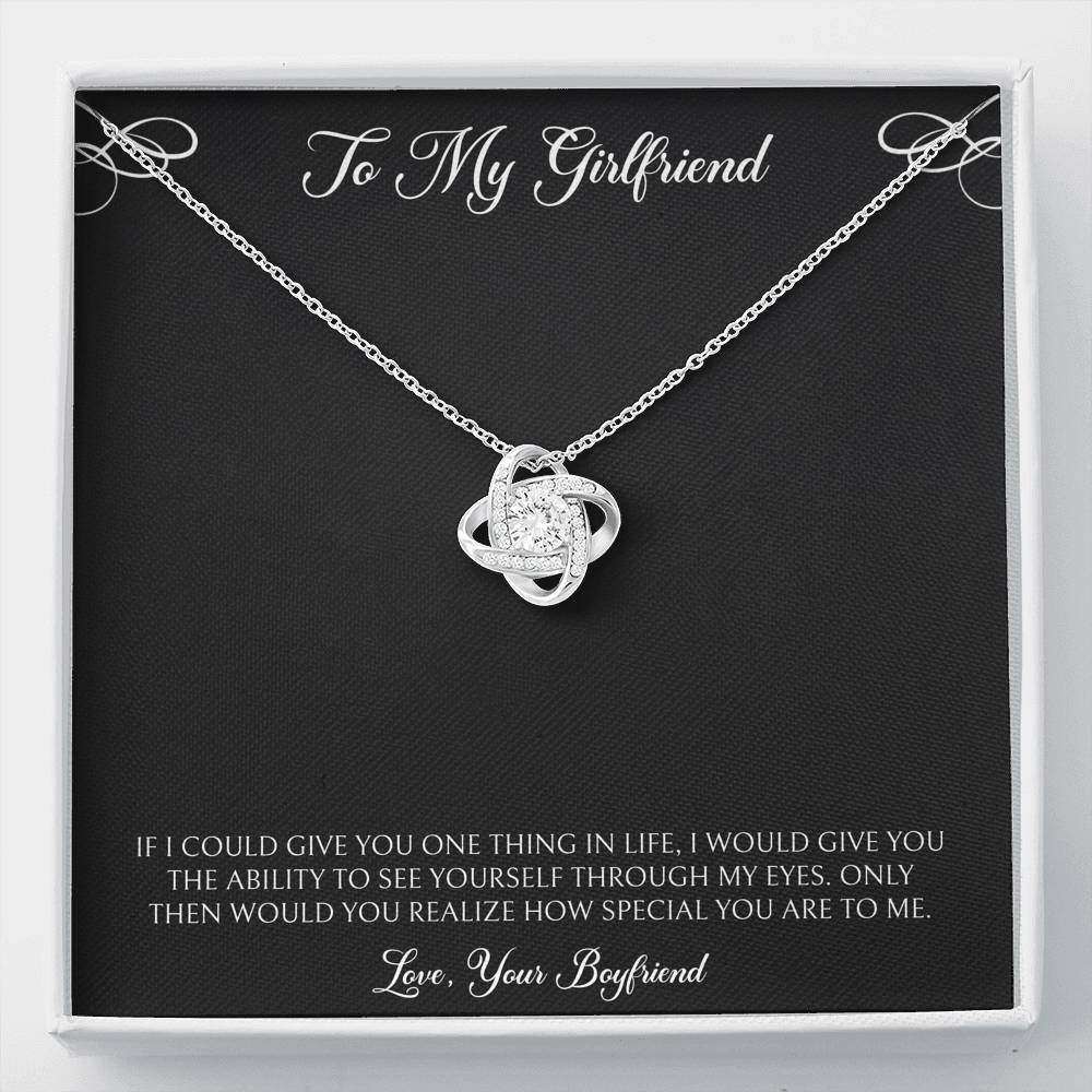 To My Girlfriend, You Are Special To Me, Love Knot Necklace For Women, Anniversary Birthday Valentines Day Gifts From Boyfriend