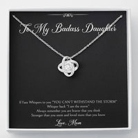 Load image into Gallery viewer, To My Badass Daughter Gifts, I Am The Storm, Love Knot Necklace For Women, Birthday Present Idea From Mom
