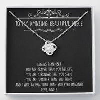 Load image into Gallery viewer, To My Niece  Gifts, Always Remember, Love Knot Necklace For Women, Birthday Present Idea From Uncle
