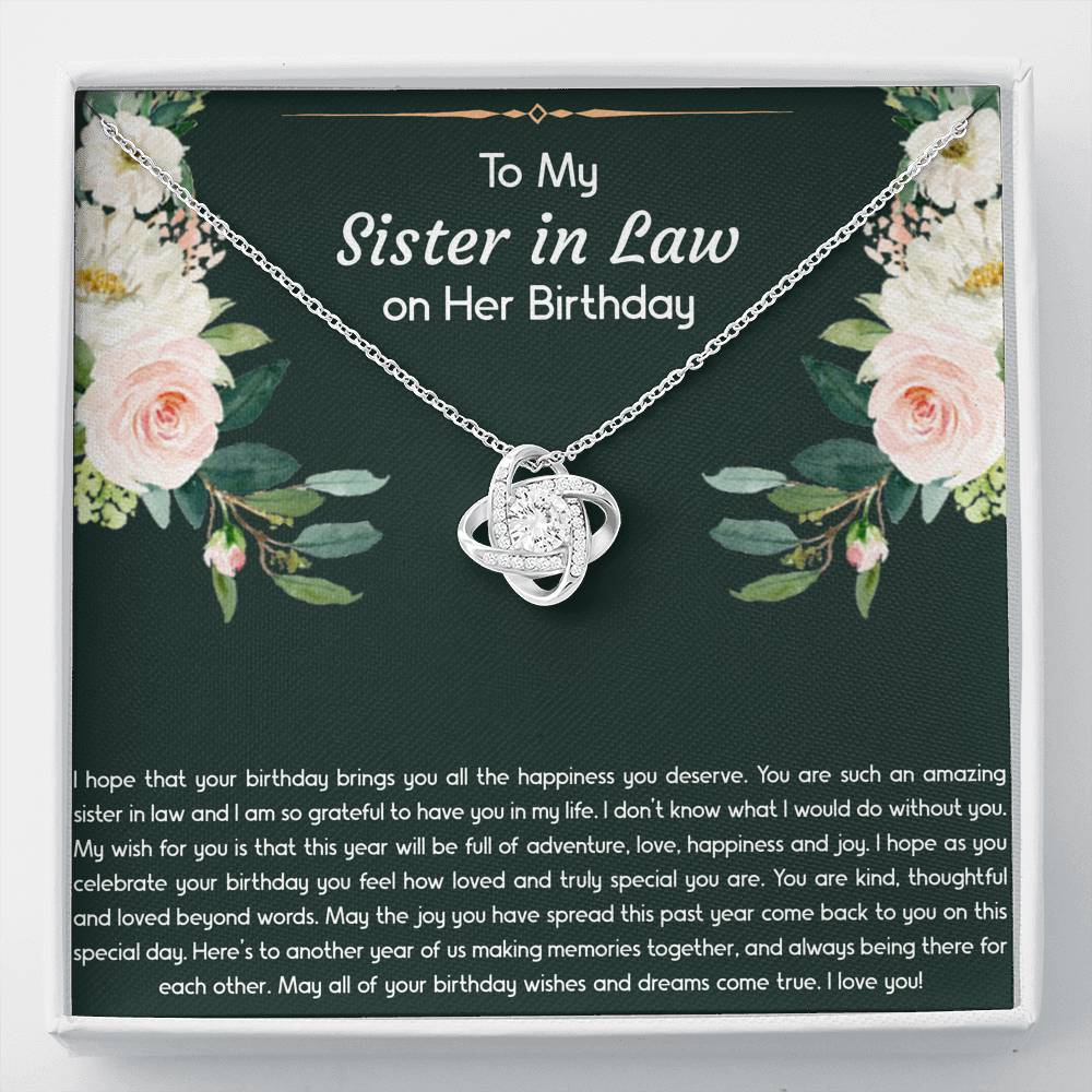 To My Sister-in-law Gifts, I Hope Your Birthday Brings You Happiness, Love Knot Necklace For Women, Birthday Present Idea From Sister