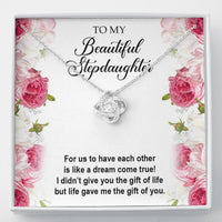 Load image into Gallery viewer, To My Stepdaughter Gifts, For Us To Have Each Other, Love Knot Necklace For Women, Birthday Present Idea From Stepmom Stepdad
