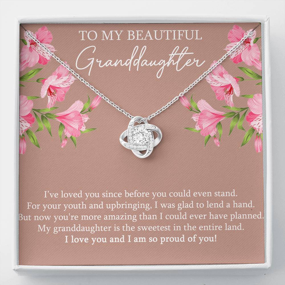 To My Granddaughter Gifts, I’ve Loved You Since Before, Love Knot Necklace For Women, Birthday Present Idea From Grandma Grandpa