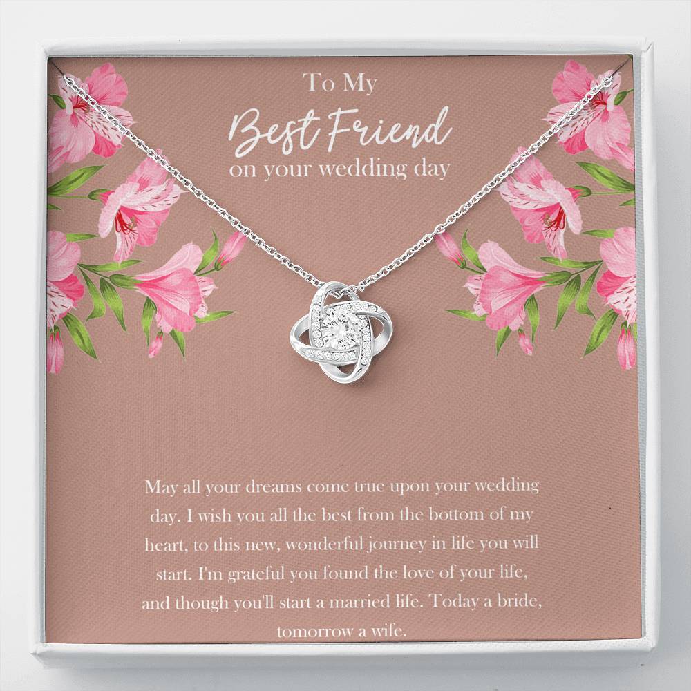 Bride Gifts, May All Your Dreams Come True, Love Knot Necklace For Women, Wedding Day Thank You Ideas From Best Friend